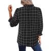 imageAvanova Women Polka Dot Long Sleeve Blouse Shirts Work Mock Neck Ruffle TopPlaid Black