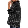 imageAvanova Women Polka Dot Long Sleeve Blouse Shirts Work Mock Neck Ruffle TopPlaid Black