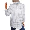 imageAvanova Women Polka Dot Long Sleeve Blouse Shirts Work Mock Neck Ruffle TopPlaid White