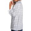 imageAvanova Women Polka Dot Long Sleeve Blouse Shirts Work Mock Neck Ruffle TopPlaid White