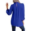 imageAvanova Women Polka Dot Long Sleeve Blouse Shirts Work Mock Neck Ruffle TopRoyal Blue