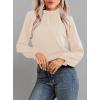 imageAvanova Women Polka Dot Long Sleeve Blouse Shirts Work Mock Neck Ruffle TopSolid Beige