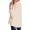 imageAvanova Women Polka Dot Long Sleeve Blouse Shirts Work Mock Neck Ruffle TopSolid Beige