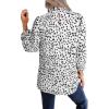 imageAvanova Women Polka Dot Long Sleeve Blouse Shirts Work Mock Neck Ruffle TopWhite