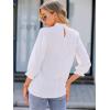 imageAvanova Women Polka Dot Long Sleeve Blouse Shirts Work Mock Neck Ruffle TopWhite Solid