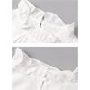 imageAvanova Women Polka Dot Long Sleeve Blouse Shirts Work Mock Neck Ruffle TopWhite Solid