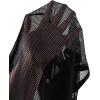 imageAvanova Women See Through Mesh Button Down Top Half Sleeve Collared Shirt BlouseBlack Hollow