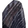 imageAvanova Women See Through Mesh Button Down Top Half Sleeve Collared Shirt BlouseBlack Striped
