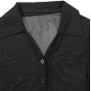 imageAvanova Women Sheer Mesh Crop Top Button Down Slim Fit Long Sleeve Blouse ShirtBlack