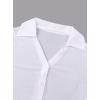 imageAvanova Women Sheer Mesh Crop Top Button Down Slim Fit Long Sleeve Blouse ShirtWhite