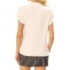 imageAvanova Women Short Sleeve Blouses Tie Neck Petal Tulip Sleeve Tops Work Business ShirtsBeige