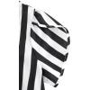 imageAvanova Women Short Sleeve Blouses Tie Neck Petal Tulip Sleeve Tops Work Business ShirtsBlack Striped