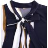 imageAvanova Women Short Sleeve Blouses Tie Neck Petal Tulip Sleeve Tops Work Business ShirtsMulticolor Striped
