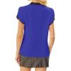 imageAvanova Women Short Sleeve Blouses Tie Neck Petal Tulip Sleeve Tops Work Business ShirtsRoyal Blue