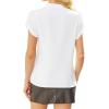 imageAvanova Women Short Sleeve Blouses Tie Neck Petal Tulip Sleeve Tops Work Business ShirtsSolid White