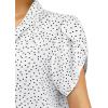 imageAvanova Women Short Sleeve Blouses Tie Neck Petal Tulip Sleeve Tops Work Business ShirtsWhite Polka Dot