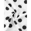 imageAvanova Women Short Sleeve Blouses Tie Neck Petal Tulip Sleeve Tops Work Business ShirtsWhite Polka Dots