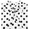 imageAvanova Women Short Sleeve Blouses Tie Neck Petal Tulip Sleeve Tops Work Business ShirtsWhite Polka Dots