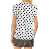 imageAvanova Women Short Sleeve Blouses Tie Neck Petal Tulip Sleeve Tops Work Business ShirtsWhite Polka Dots