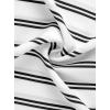 imageAvanova Women Short Sleeve Blouses Tie Neck Petal Tulip Sleeve Tops Work Business ShirtsWhite Striped
