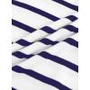 imageAvanova Women Striped Puff Short Sleeve Tops Ribbed Knit Summer Casual Shirts BlouseWhite Blue