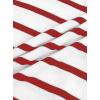 imageAvanova Women Striped Puff Short Sleeve Tops Ribbed Knit Summer Casual Shirts BlouseWhite Red