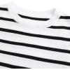 imageAvanova Women Striped Puff Short Sleeve Tops Ribbed Knit Summer Casual Shirts BlouseWhite Striped