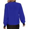 imageAvanova Women Tie Neck Bishop Long Sleeve Shirts Casual Work Blouses TopsNavy