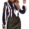 imageAvanova Women Tie Neck Bishop Long Sleeve Shirts Casual Work Blouses TopsRoyal Blue