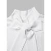 imageAvanova Women Tie Neck Bishop Long Sleeve Shirts Casual Work Blouses TopsSolid White