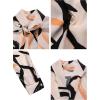 imageAvanova Women Tie Neck Bishop Long Sleeve Shirts Casual Work Blouses TopsWhite Striped