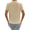 imageAvanova Women V Neck Short Sleeve Blouse Petal Tulip Sleeve Top Business Casual ShirtBeige