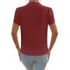 imageAvanova Women V Neck Short Sleeve Blouse Petal Tulip Sleeve Top Business Casual ShirtBurgundy