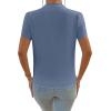 imageAvanova Women V Neck Short Sleeve Blouse Petal Tulip Sleeve Top Business Casual ShirtDusty Blue