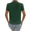 imageAvanova Women V Neck Short Sleeve Blouse Petal Tulip Sleeve Top Business Casual ShirtGreen