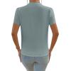 imageAvanova Women V Neck Short Sleeve Blouse Petal Tulip Sleeve Top Business Casual ShirtLight Blue