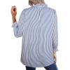 imageAvanova Womens Striped Ruffle Hem 34 Sleeve Mock Neck Elegant Work Blouses TopBlue Striped
