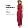 imageTapata Womens Jumpsuits Dressy Casual One Piece Outfits Sleeveless Rompers Wide Leg Pants with PocketsBurgundy