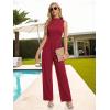 imageTapata Womens Jumpsuits Dressy Casual One Piece Outfits Sleeveless Rompers Wide Leg Pants with PocketsBurgundy