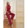 imageTapata Womens Jumpsuits Dressy Casual One Piece Outfits Sleeveless Rompers Wide Leg Pants with PocketsBurgundy