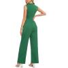 imageTapata Womens Jumpsuits Dressy Casual One Piece Outfits Sleeveless Rompers Wide Leg Pants with PocketsGreen