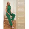 imageTapata Womens Jumpsuits Dressy Casual One Piece Outfits Sleeveless Rompers Wide Leg Pants with PocketsGreen
