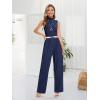 imageTapata Womens Jumpsuits Dressy Casual One Piece Outfits Sleeveless Rompers Wide Leg Pants with PocketsNavy Blue