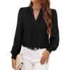 imageAvanova Women Long Sleeve Blouse V Neck Tops Work Business Casual ShirtsBlack
