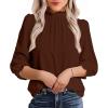 imageAvanova Women Polka Dot Long Sleeve Blouse Shirts Work Mock Neck Ruffle TopCoffee Brown
