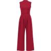 imageTapata Womens Jumpsuits Dressy Casual One Piece Outfits Sleeveless Rompers Wide Leg Pants with PocketsBurgundy