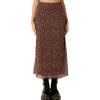 imageAvanova Women Mesh Floral Boho High Waist Midi Skirt Lettuce Trim Summer A Line SkirtA Brown