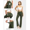 imageTapata Petite Womens Bootcut Yoga Pants 26quot28quot Inseam High Waist Workout Flare Leggings with PocketsArmy Green