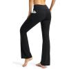 imageTapata Petite Womens Bootcut Yoga Pants 26quot28quot Inseam High Waist Workout Flare Leggings with PocketsBlack