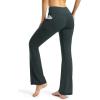 imageTapata Petite Womens Bootcut Yoga Pants 26quot28quot Inseam High Waist Workout Flare Leggings with PocketsDark Gray